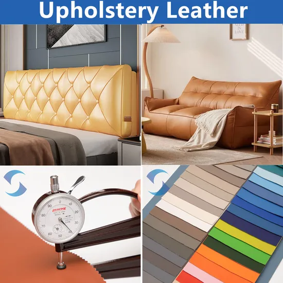 Sofá sintético de couro Rexine com padrão Produto Tecido de couro de PVC para móveis artificiais falsos